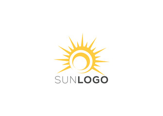 Minimalist and modern sun logo design template