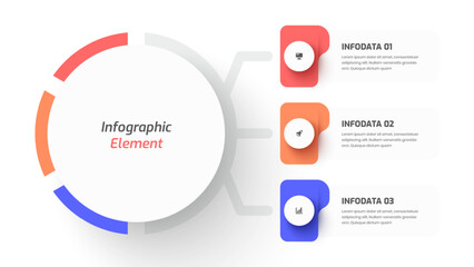 Business Central Circle Infographic Presentation with Abstract Label 3 Option and Icon for Workflow