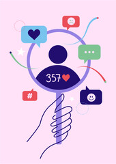 Profil sur les réseaux sociaux. Illustration vectorielle sur l'ère du numérique.