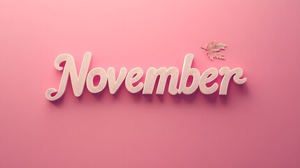 November on a pink background