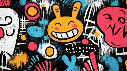Obraz premium Abstract Graffiti Art Colorful Pattern Background Texture