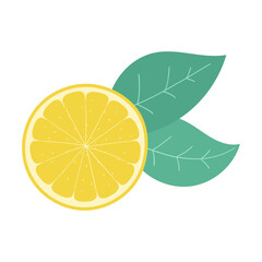 slice of lemon with leaves