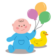 baby with balloon