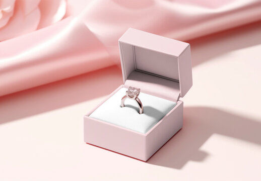 Product Packaging Ring Box Mockup With Generative AI