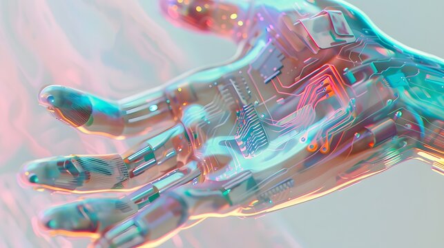 Hand composed of artificial intelligence technology electronic components