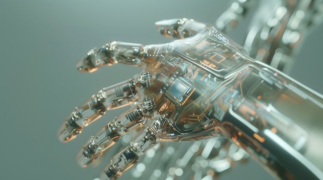 Hand composed of artificial intelligence technology electronic components