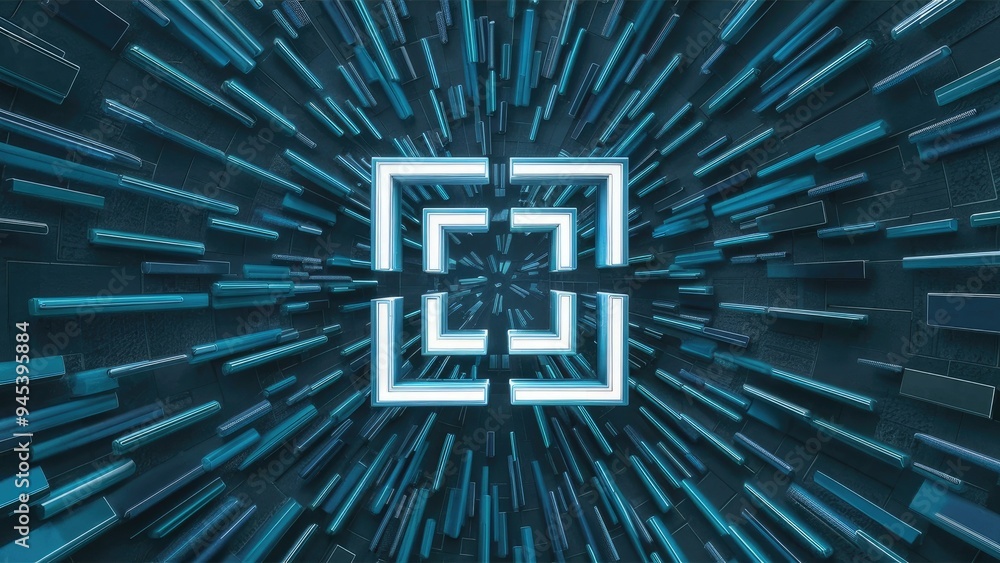 Poster rectangular shape with four straight sides, equal length opposite sides, and right angles, symbolizi