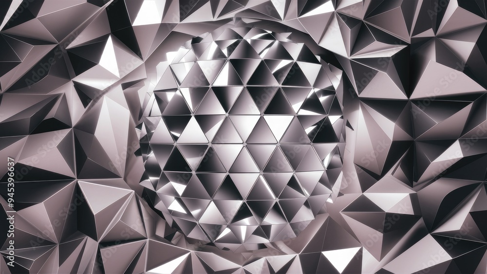 Poster seamless geometric gray and white triangle background with abstract digital grid light pattern. poly
