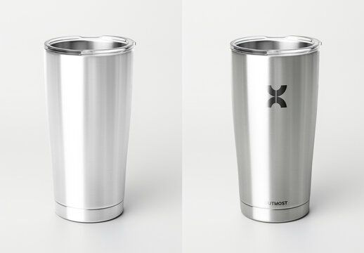 Stainless Steel Tumbler Mockup With Generative AI