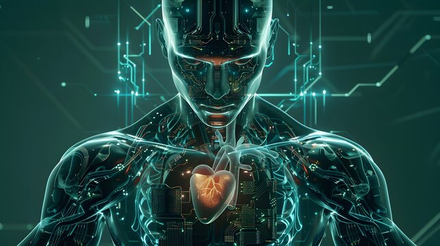 Electronic artificial intelligence robot heart energy core