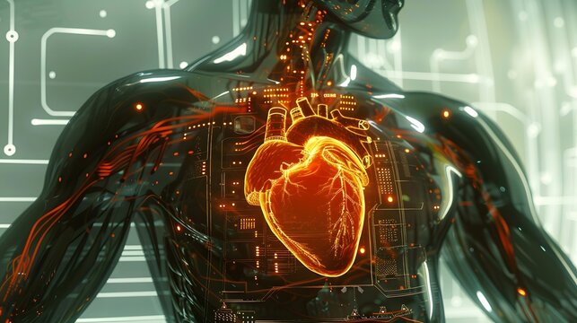 Electronic artificial intelligence robot heart energy core