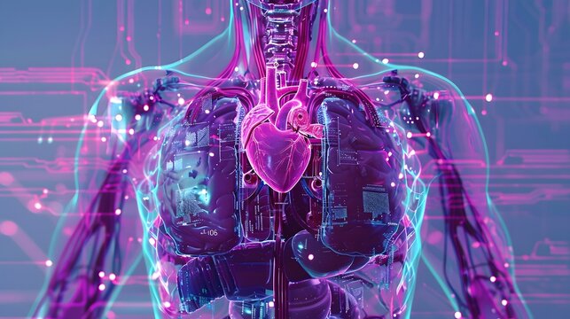 Electronic artificial intelligence robot heart energy core
