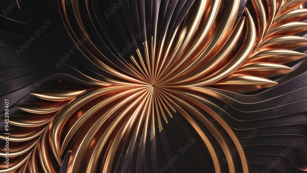 Poster stylish abstract background featuring geometric patterns and golden lines