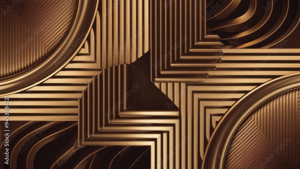 Aufkleber stylish abstract background featuring geometric patterns and golden lines