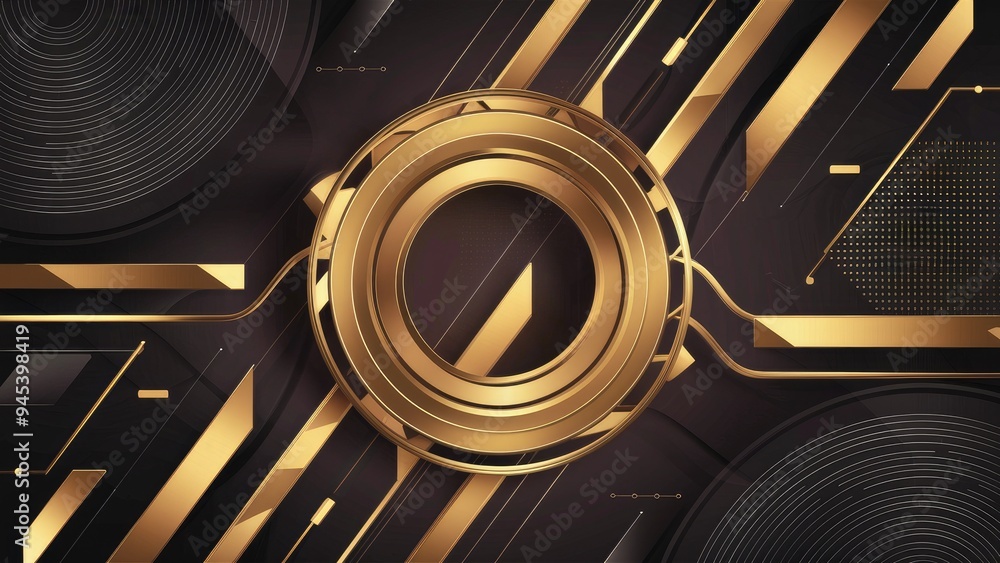 Poster stylish abstract background featuring geometric patterns and golden lines