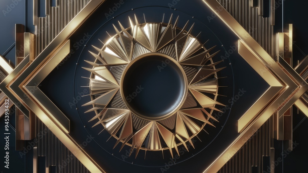 Aufkleber stylish abstract background featuring geometric patterns and golden lines