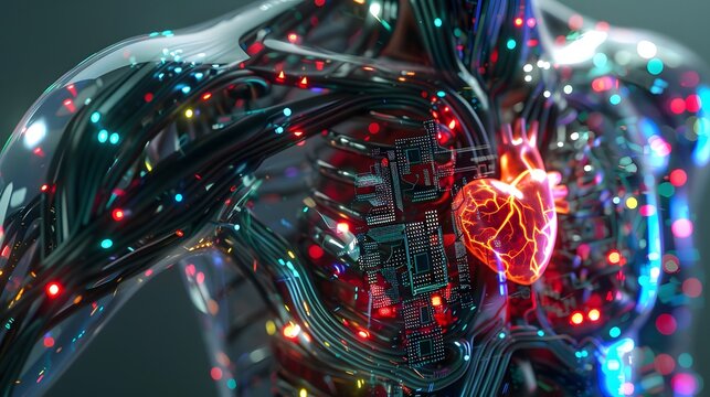 Electronic artificial intelligence robot heart energy core