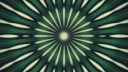 Fototapeta premium Symmetrical abstract background featuring dark and light green gradients radiating from the center, ideal for media design.