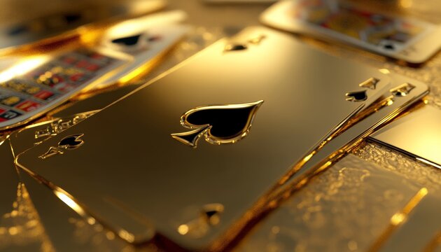 Stunning 3d render of casino cards including poker, blackjack, and baccarat for gambling enthusiasts