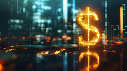 City economy dollar sign financial technology