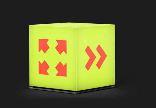 Cube Light Box Stand Sign Mockup