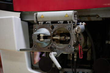 Railway coupling at train station