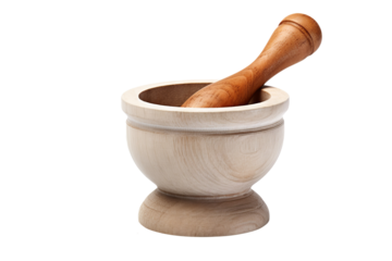 high-resolution wooden pestle isolated on transparent background for culinary preparation and kitchen tool design projects featuring traditional cooking essentials and rustic kitchenware elements