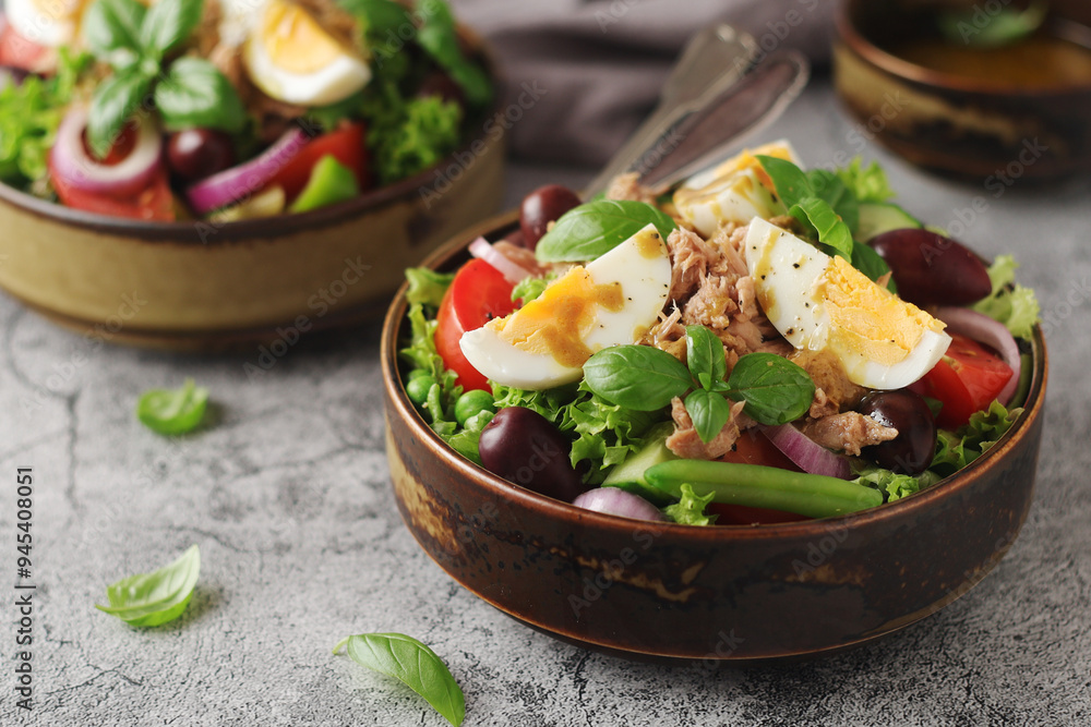 Wall mural nicoise salad - traditional french dish