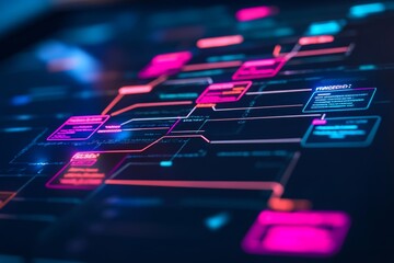Comprehensive software development flowchart illustrating git workflow for business processes