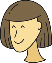 Woman Face Character Illustration