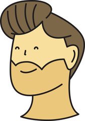 Beard Man Face Character Illustration