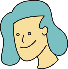 Woman Face Character Illustration