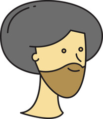 Beard Man Face Character Illustration