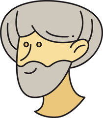 Beard Man Face Character Illustration