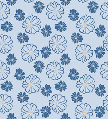Japanese Classic Pretty Flower Fall Vector Seamless Pattern
