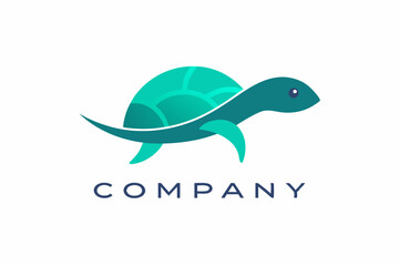 A minimal logo with a smooth outline of the turtle