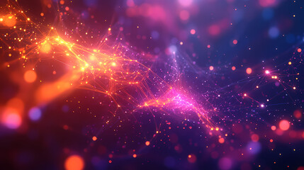 Fototapeta premium Abstract background with dots and lines connected