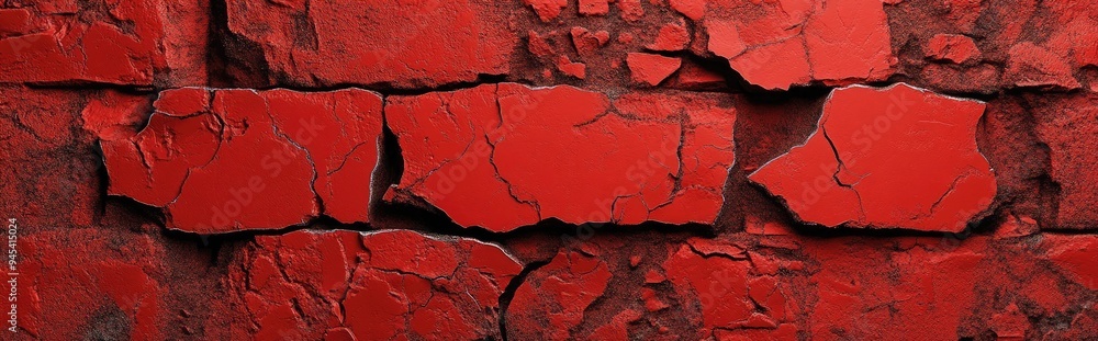 Poster 3d rendering of a close up view of an aged red brick stone wall featuring an abstract design with a 