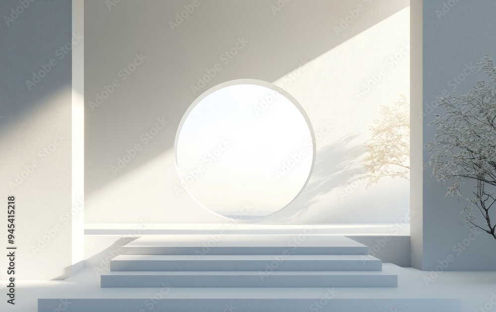 Poster modern abstract architecture design background in 3d rendering