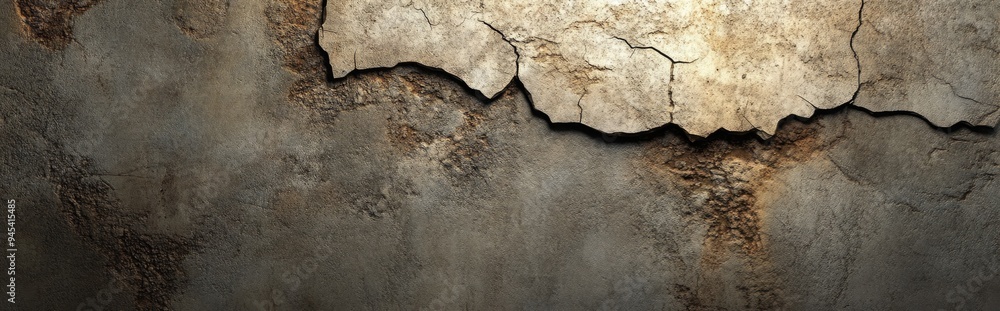 Poster 3d rendering of an old grunge wall background featuring an abstract design with cracks spots and sta