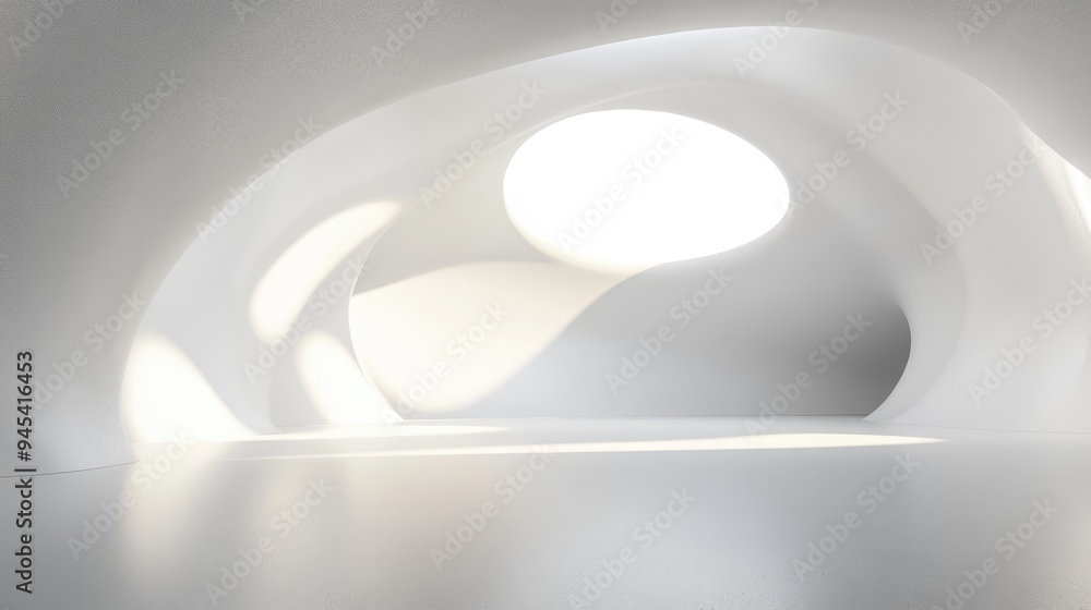 Poster 3d rendering of an abstract background in an empty studio