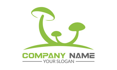 Creative mushroom logo design template