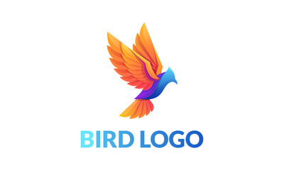 Colorful gradient bird logo design