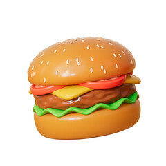 3d rendering hamburger chips and coke 