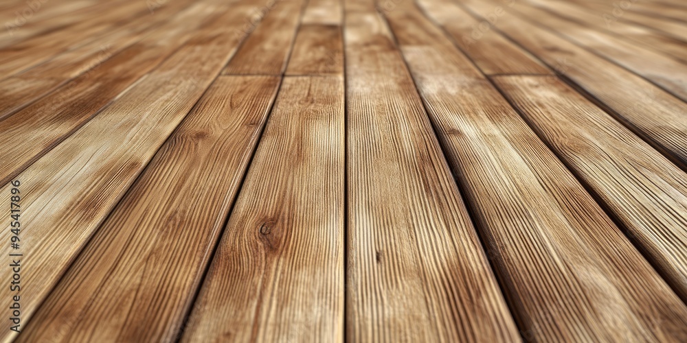 Poster 3d rendering of a large surface made of pine wood planks as a background