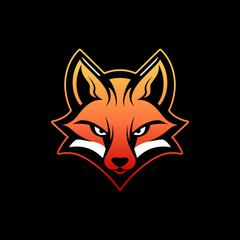 Scary Expressive Fox Head Logo Illustration - Mascot for Gaming and E-Sports