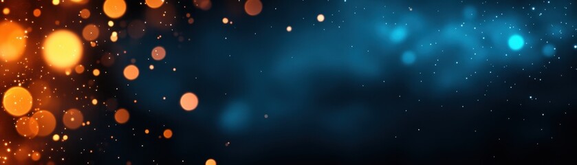 Abstract background with vibrant orange and blue bokeh lights, creating a stunning visual effect for design and art projects.
