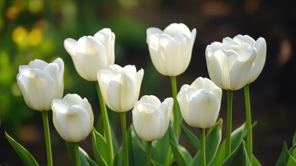 White Tulips in Bloom