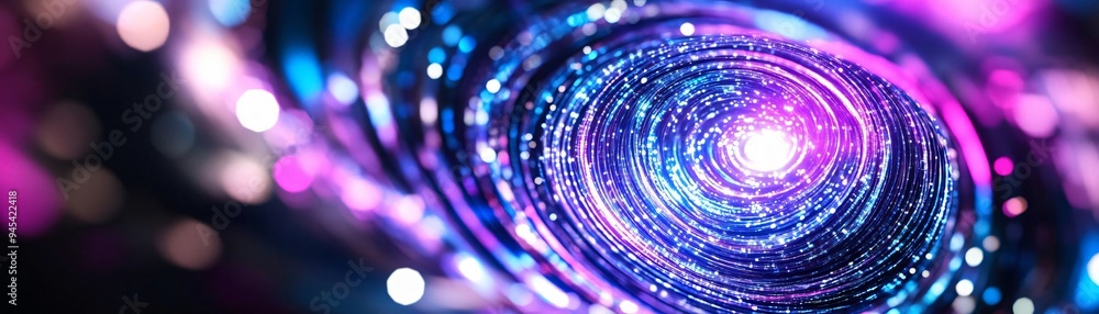 Poster vibrant cosmic swirl with glowing colors and sparkling stars, creating a mesmerizing view of the uni
