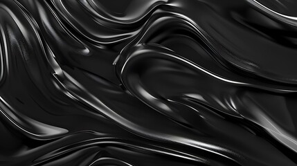 Fototapeta premium Abstract Black Fabric with Smooth, Flowing Waves